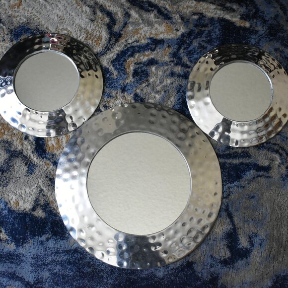 2000'S DISNEY CRUISE LINE Cruise Prop MICKEY MOUSE HEAD SILVER PLATED MIRROR SET - Picture 1 of 11